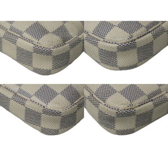 Louis Vuitton Pouch Damier Azur White Leather - Picture 5 of 8